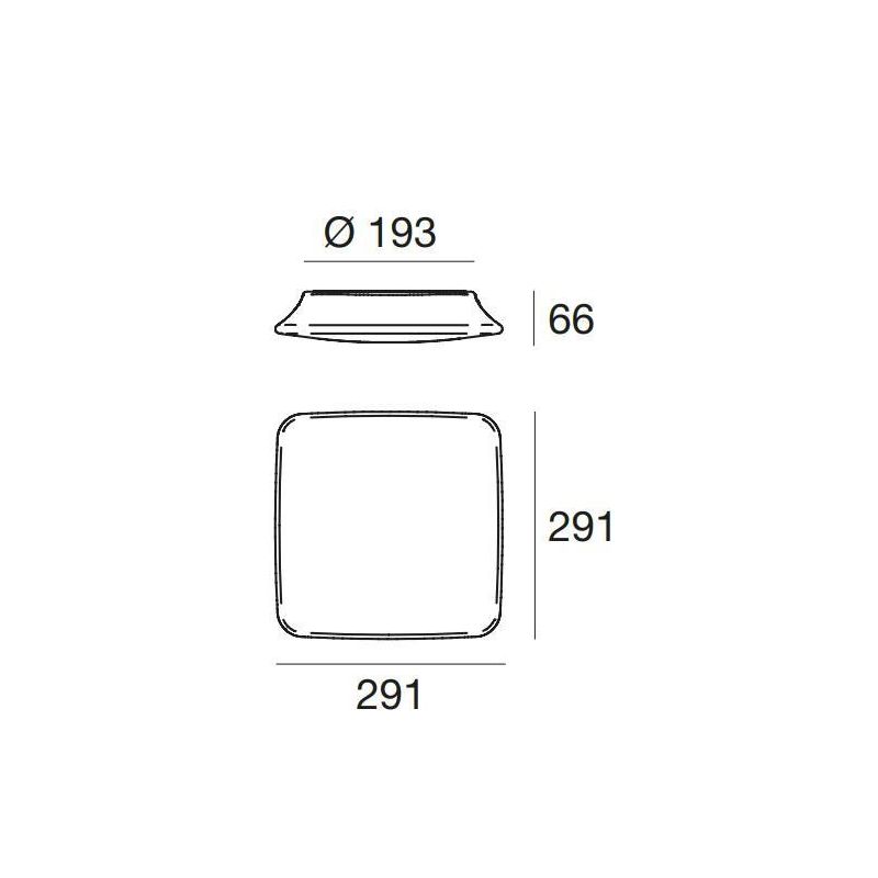 MY WHITE Q PLAFONIERA 29x29 PER ESTERNI IP65 LED 10W LUCE 3000K O 4000K COLORE BIANCO Linea Light - Cristalensi Shop Online