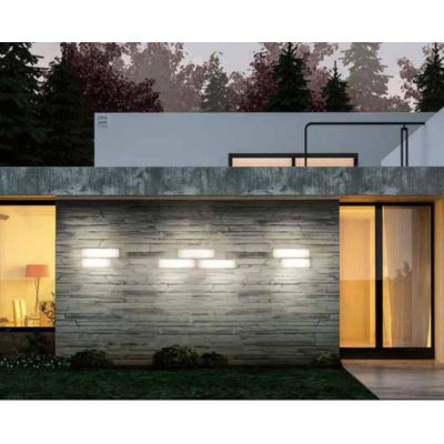 MY WHITE B APPLIQUE CON SENSORE DI MOVIMENTO PER ESTERNI IP65 LED 17W LUCE 3000K O 4000K BIANCA Linea Light - Cristalensi Shop O