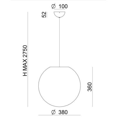 OH!P65 SOSPENSIONE MEDIA A SFERA D38 DA ESTERNI COLORE BIANCO DESIGN MODERNO DELLA LINEA LIGHT Linea Light - Cristalensi Shop On