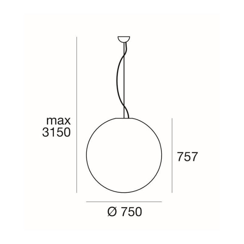 OH!P65 SOSPENSIONE MAXI A SFERA D75 DA ESTERNI COLORE BIANCO DESIGN MODERNO DELLA LINEA LIGHT Linea Light - Cristalensi Shop Onl
