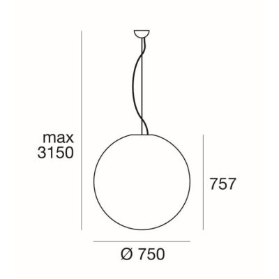 OH!P65 SOSPENSIONE MAXI A SFERA D75 DA ESTERNI COLORE BIANCO DESIGN MODERNO DELLA LINEA LIGHT Linea Light - Cristalensi Shop Onl