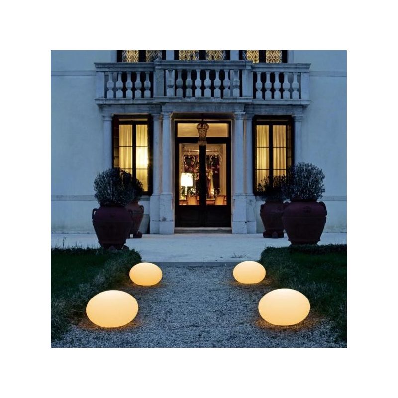 OH! SMASH FL65 LAMPADA DA TERRA OVALE DA GIARDINO D38 IP65 COLORE BIANCO DESIGN MODERNO Linea Light - Cristalensi Shop Online