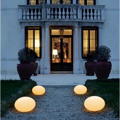 OH! SMASH FL65 LAMPADA DA TERRA OVALE DA GIARDINO D38 IP65 COLORE BIANCO DESIGN MODERNO Linea Light - Cristalensi Shop Online