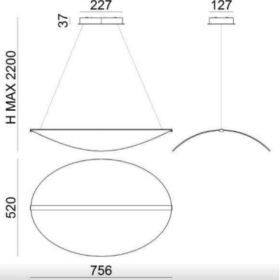 DIPHY GRANDE LAMPADARIO A SOSPENSIONE DIMMERABILE LED 40W LUCE 3000K ULTRAMODERNO DELLA LINEA LIGHT STILNOVO MA&DE - Cristalensi