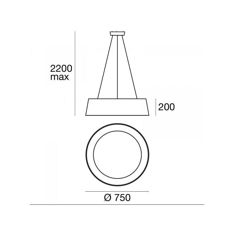 OXYGEN SOSPENSIONE DIAMETRO 75 CM A LED 50W DISPONIBILE 4 COLORI LINEA LIGHT STILNOVO MA&DE - Cristalensi Shop Online