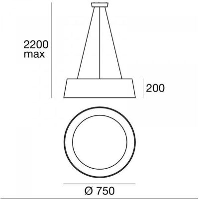 OXYGEN SOSPENSIONE DIAMETRO 75 CM A LED 50W DISPONIBILE 4 COLORI LINEA LIGHT STILNOVO MA&DE - Cristalensi Shop Online
