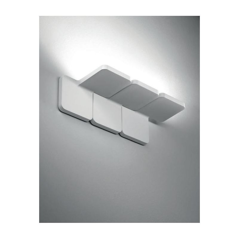 QUAD W APPLIQUE DESIGN MODERNO LED 19W LUCE 3000K BIANCA O NERA ORIGINALE 2 QUADRATI STILNOVO MA&DE - Cristalensi Shop Online