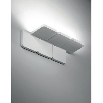 QUAD W APPLIQUE DESIGN MODERNO LED 19W LUCE 3000K BIANCA O NERA ORIGINALE 2 QUADRATI STILNOVO MA&DE - Cristalensi Shop Online