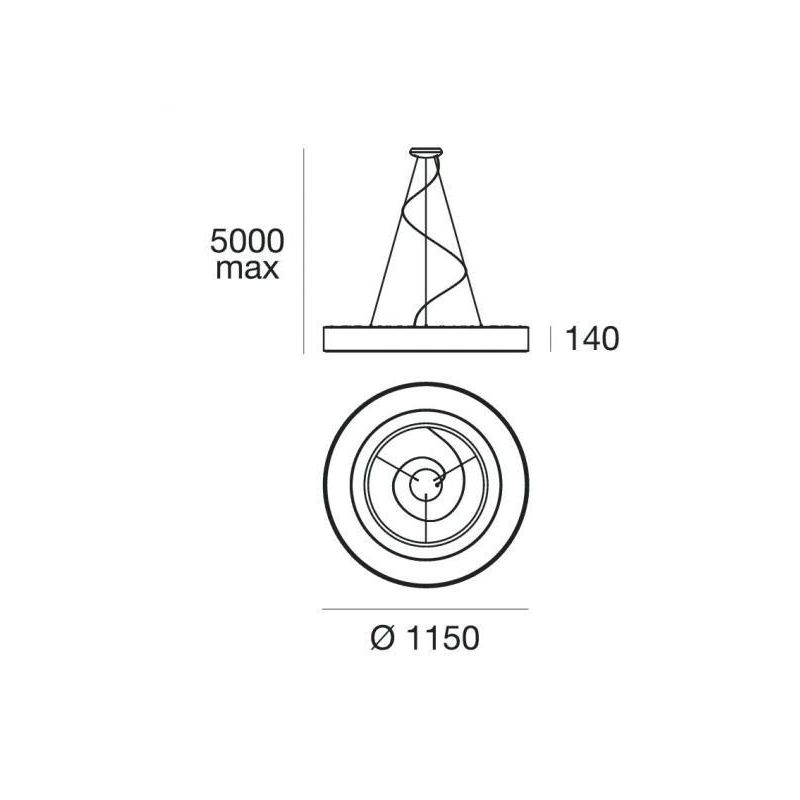 SATURN P GRANDE LAMPADARIO A SOSPENSIONE DIAMETRO 115 LED 98W 3000K O 4000K DIMMERABILE MODERNO STILNOVO MA&DE - Cristalensi Sho