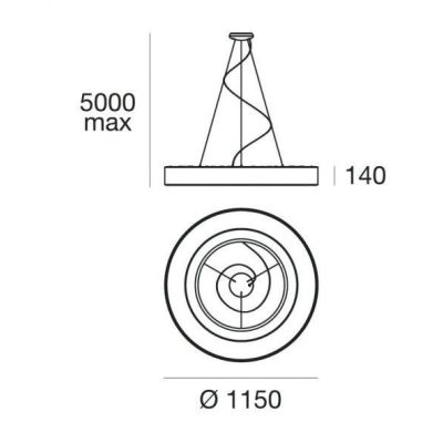 SATURN P GRANDE LAMPADARIO A SOSPENSIONE DIAMETRO 115 LED 98W 3000K O 4000K DIMMERABILE MODERNO STILNOVO MA&DE - Cristalensi Sho