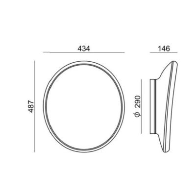 DYNAMIC APPLIQUE MEDIA ROTONDA LED 21W LUCE 3000K DESIGN MODERNO MARCHIO STILNOVO STILNOVO MA&DE - Cristalensi Shop Online