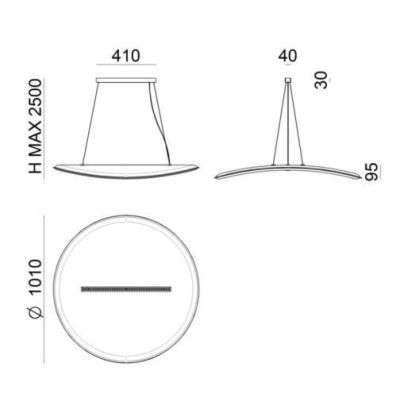 DERBY SOSPENSIONE MODERNA DIMMERABILE CON SCHERMATURA DARKLIGHT LED 21W LUCE 3000K DI STILNOVO STILNOVO MA&DE - Cristalensi Shop