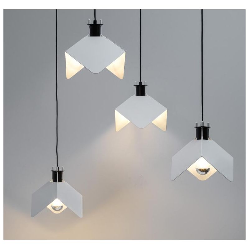 TRIEDRO SOSPENSIONE SINGOLA DAL DESIGN MODERNO BIANCA CON ATTACCO E27 MARCHIO STILNOVO STILNOVO MA&DE - Cristalensi Shop Online