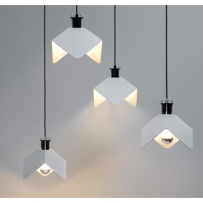 TRIEDRO SOSPENSIONE SINGOLA DAL DESIGN MODERNO BIANCA CON ATTACCO E27 MARCHIO STILNOVO STILNOVO MA&DE - Cristalensi Shop Online