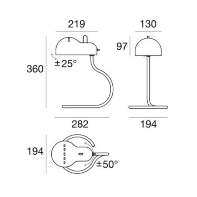 MINITOPO LAMPADA DA TAVOLO ROSSA CON DESIGN MODERNO ATTACCO E27 MARCHIO STILNOVO STILNOVO MA&DE - Cristalensi Shop Online