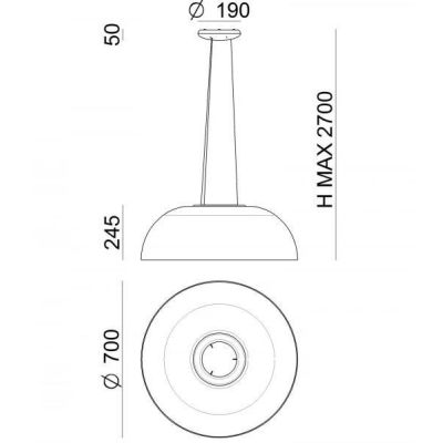 DEMI SOSPENSIONE MODERNA DIMMERABILE LED 37W LUCE 3000K DIAMETRO CM 70 BIANCA MARCHIO STILNOVO STILNOVO MA&DE - Cristalensi Shop