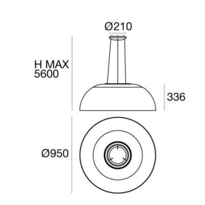 DEMI GRANDE SOSPENSIONE MODERNA DIMMERABILE LED 55W LUCE 3000K DIAMETRO CM 95 BIANCA DI STILNOVO STILNOVO MA&DE - Cristalensi Sh