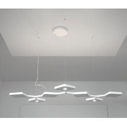 QUAD P7 SOSPENSIONE 7 LUCI LED 47W LUCE 3000K BIEMISSIONE BIANCO O NERO ORIGINALE E MODERNO STILNOVO MA&DE - Cristalensi Shop On