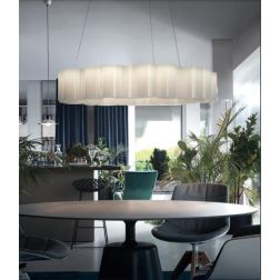 HONEY GRANDE SOSPENSIONE ROTONDA D110 LED 105W LUCE 2700K DIMMERABILE BIANCA MARCHIO STILNOVO STILNOVO MA&DE - Cristalensi Shop  2