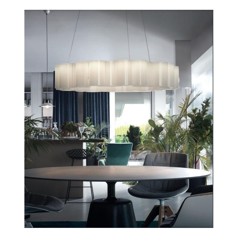 HONEY GRANDE SOSPENSIONE ROTONDA D110 LED 105W LUCE 2700K DIMMERABILE BIANCA MARCHIO STILNOVO STILNOVO MA&DE - Cristalensi Shop 