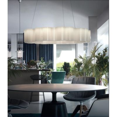 HONEY GRANDE SOSPENSIONE ROTONDA D110 LED 105W LUCE 2700K DIMMERABILE BIANCA MARCHIO STILNOVO STILNOVO MA&DE - Cristalensi Shop 