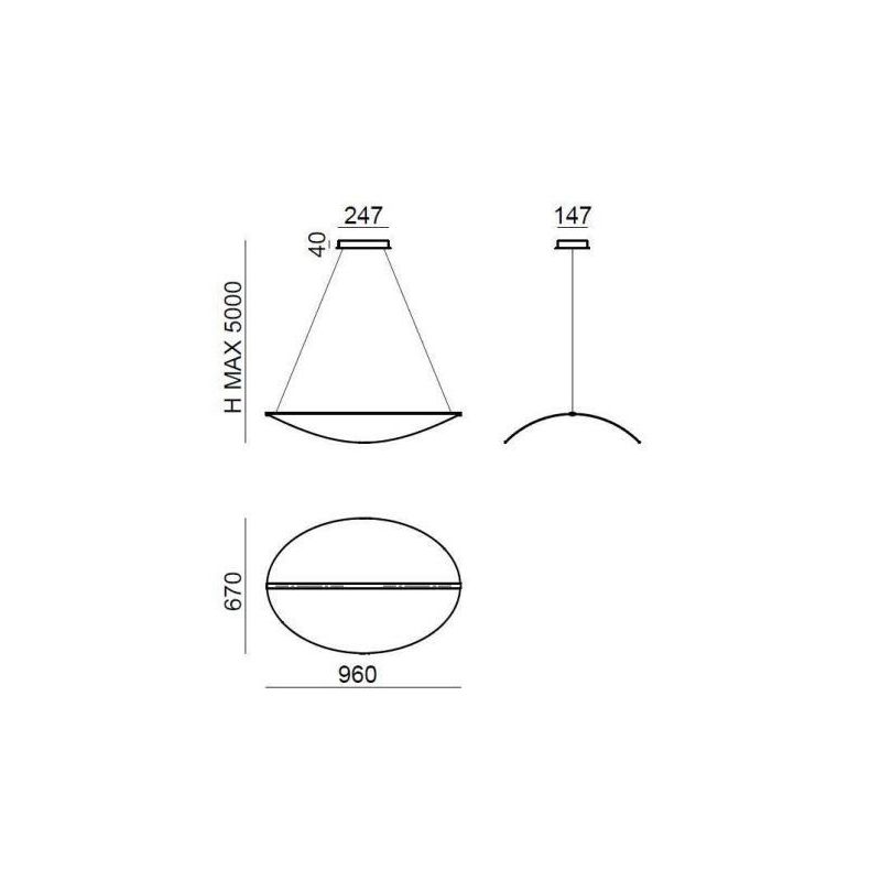 DIPHY GRANDE LAMPADARIO DIMMERABILE CON LED 54W LUCE 3000K ULTRAMODERNO DELLA LINEA LIGHT STILNOVO MA&DE - Cristalensi Shop Onli