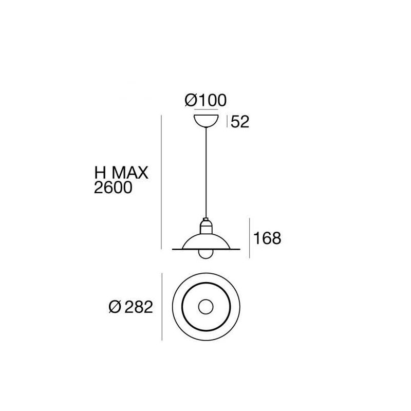 LAMPIATTA SOSPENSIONE SINGOLA DIAMETRO CM 28 5 COLORI IN STILE VINTAGE MARCHIO STILNOVO STILNOVO MA&DE - Cristalensi Shop Online