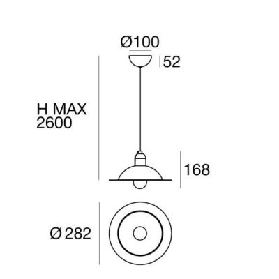 LAMPIATTA SOSPENSIONE SINGOLA DIAMETRO CM 28 5 COLORI IN STILE VINTAGE MARCHIO STILNOVO STILNOVO MA&DE - Cristalensi Shop Online
