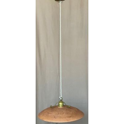 ANTICO TOSCANO LAMPADARIO IN STILE RUSTICO DIAMETRO 25 CM PIATTO IN TERRACOTTA CRISTALENSI OTTONE - Cristalensi Shop Online