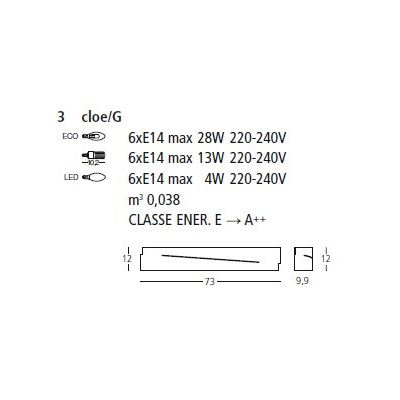 CLOE LAMPADA DA PARETE METALLO GRANDE GEA LUCE - Cristalensi Shop Online