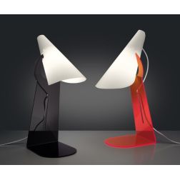 CALLE LAMPADA DA TAVOLO IN POLILUX BIANCO CON BASE IN 3 COLORI MODERNA DI LINEA ZERO MADE IN ITALY Linea Zero - Cristalensi Shop