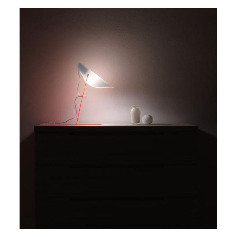 CALLE LAMPADA DA TAVOLO IN POLILUX BIANCO CON BASE IN 3 COLORI MODERNA DI LINEA ZERO MADE IN ITALY Linea Zero - Cristalensi Shop