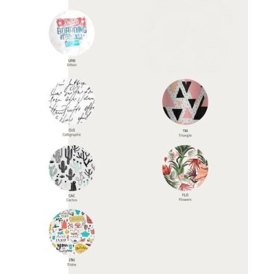 DECOLIGHT LAMPADARIO A SOSPENSIONE D40 IN POLILUX CON 7 SIMPATICHE STAMPE DELLA LINEA ZERO Linea Zero - Cristalensi Shop Online