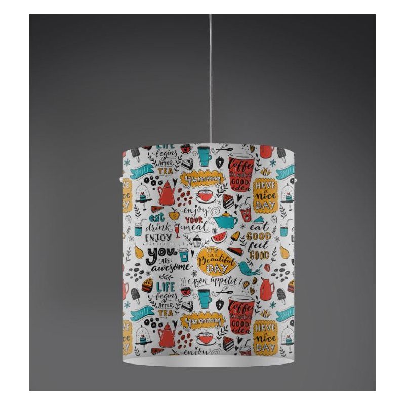 DECOLIGHT SOSPENSIONE CON 7 SIMPATICHE STAMPE DIAMETRO CM 27 IN POLILUX DELLA LINEA ZERO Linea Zero - Cristalensi Shop Online