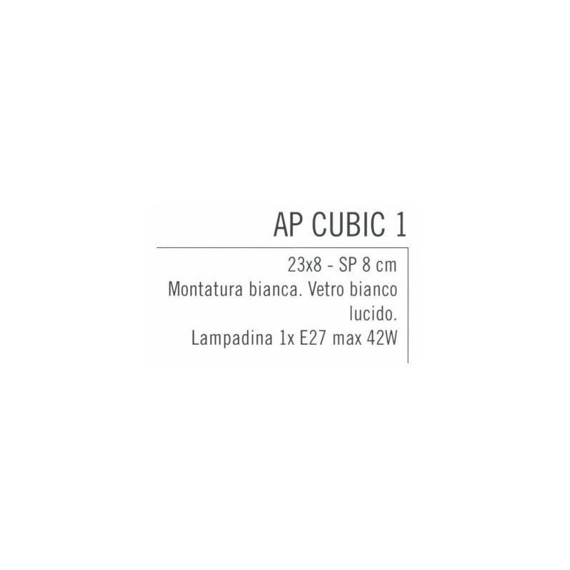 CUBIC PARETE/SOFFITTO LAMPADA IN VETRO BIANCO LATTE LUCIDO Illuminando - Cristalensi Shop Online