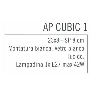 CUBIC PARETE/SOFFITTO LAMPADA IN VETRO BIANCO LATTE LUCIDO Illuminando - Cristalensi Shop Online