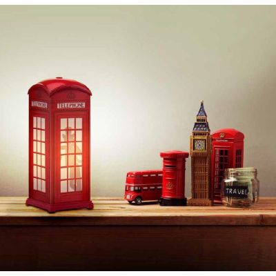 RED PHONE BOX LAMPADA DA TAVOLO IN POLILUX STILE INGLESE PER CAMERETTE BIMBI DI LINEA ZERO Linea Zero - Cristalensi Shop Online