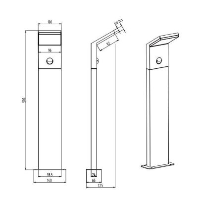 PEARL PALETTO DA ESTERNO CON SENSORE DI MOVIMENTO ANTRACITE MODERNO LED 9W IP54 SQUADRATO TRIO LIGHTING - Cristalensi Shop Onlin