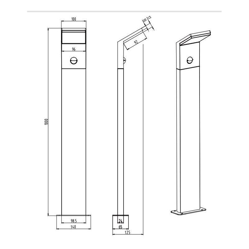 PEARL PALO DA ESTERNO CON SENSORE DI MOVIMENTO ANTRACITE MODERNO LED 9W IP54 SQUADRATO TRIO LIGHTING - Cristalensi Shop Online