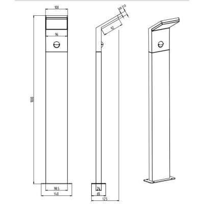 PEARL PALO DA ESTERNO CON SENSORE DI MOVIMENTO ANTRACITE MODERNO LED 9W IP54 SQUADRATO TRIO LIGHTING - Cristalensi Shop Online