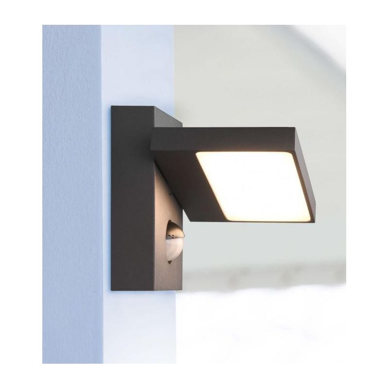 HORTON APPLIQUE PER ESTERNI CON SENSORE DI MOVIMENTO ORIENTABILE IP54 LED 8W ANTRACITE TRIO LIGHTING - Cristalensi Shop Online