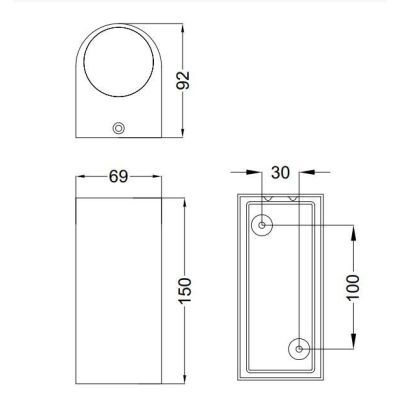 ROYA APPLIQUE A CILINDRO PER ESTERNI IP44 BIEMISSIONE DI LUCE 3 COLORI ATTACCO 2XGU10 TRIO LIGHTING - Cristalensi Shop Online