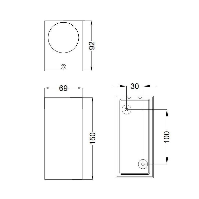 ROYA APPLIQUE SQUADRATA PER ESTERNI IP44 BIEMISSIONE DI LUCE 3 COLORI ATTACCO 2XGU10 TRIO LIGHTING - Cristalensi Shop Online
