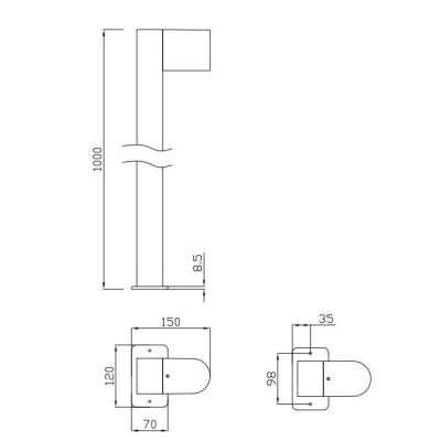 ROYA PALO DA GIARDINO MODERNO H100 IP44 COLORE ANTRACITE CON ATTACCO GU10 TRIO LIGHTING - Cristalensi Shop Online