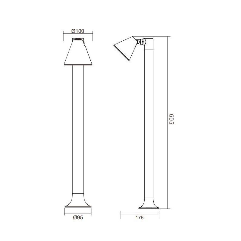 KAVERI LAMPIONCINO DA ESTERNI H60 ORIENTABILE IP44 MODERNO COLORE ANTRACITE CON ATTACCO GU10 TRIO LIGHTING - Cristalensi Shop On