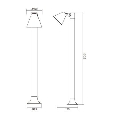 KAVERI LAMPIONCINO DA ESTERNI H60 ORIENTABILE IP44 MODERNO COLORE ANTRACITE CON ATTACCO GU10 TRIO LIGHTING - Cristalensi Shop On