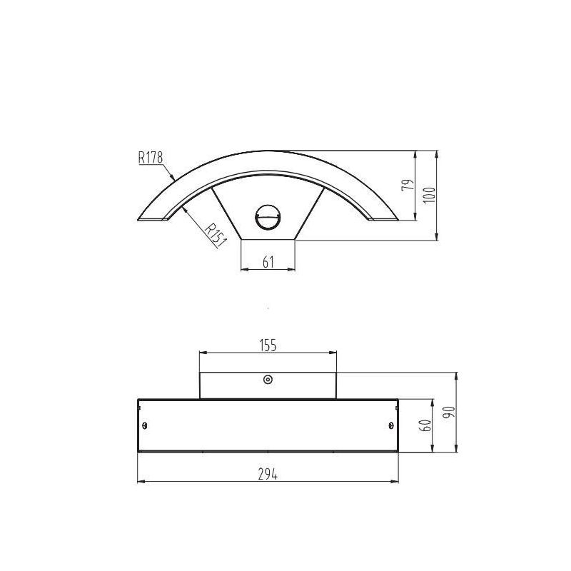 OHIO APPLIQUE AD ARCO CON SENSORE DI MOVIMENTO IP54 LED 6W LUCE 3000K ANTRACITE TRIO LIGHTING - Cristalensi Shop Online