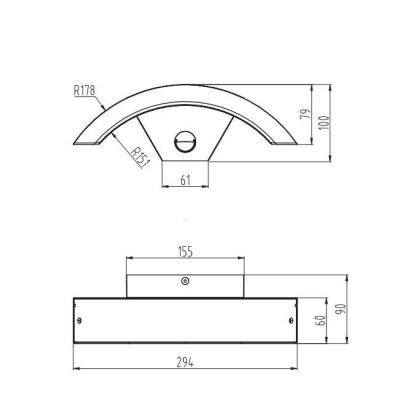 OHIO APPLIQUE AD ARCO CON SENSORE DI MOVIMENTO IP54 LED 6W LUCE 3000K ANTRACITE TRIO LIGHTING - Cristalensi Shop Online