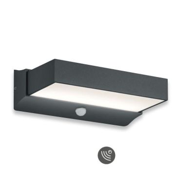 CUANDO APPLIQUE CON SENSORE DI MOVIMENTO ANTRACITE IP54 LED 14W LUCE 3000K BIEMISSIONE MODERNA TRIO LIGHTING - Cristalensi Shop 