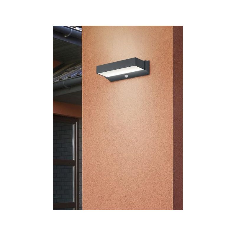 CUANDO APPLIQUE CON SENSORE DI MOVIMENTO ANTRACITE IP54 LED 14W LUCE 3000K BIEMISSIONE MODERNA TRIO LIGHTING - Cristalensi Shop 